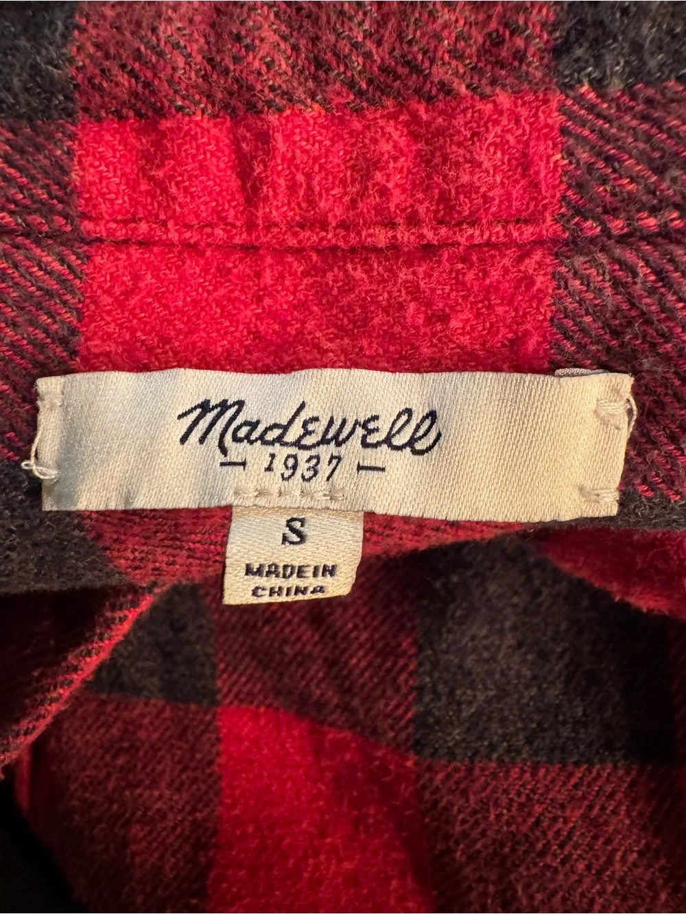 Madewell Red and Black Plaid Shirt